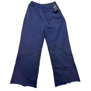 My Outfit Online Wide Leg Heavyweight Sweatpants in Navy Blue Size Medium NWT